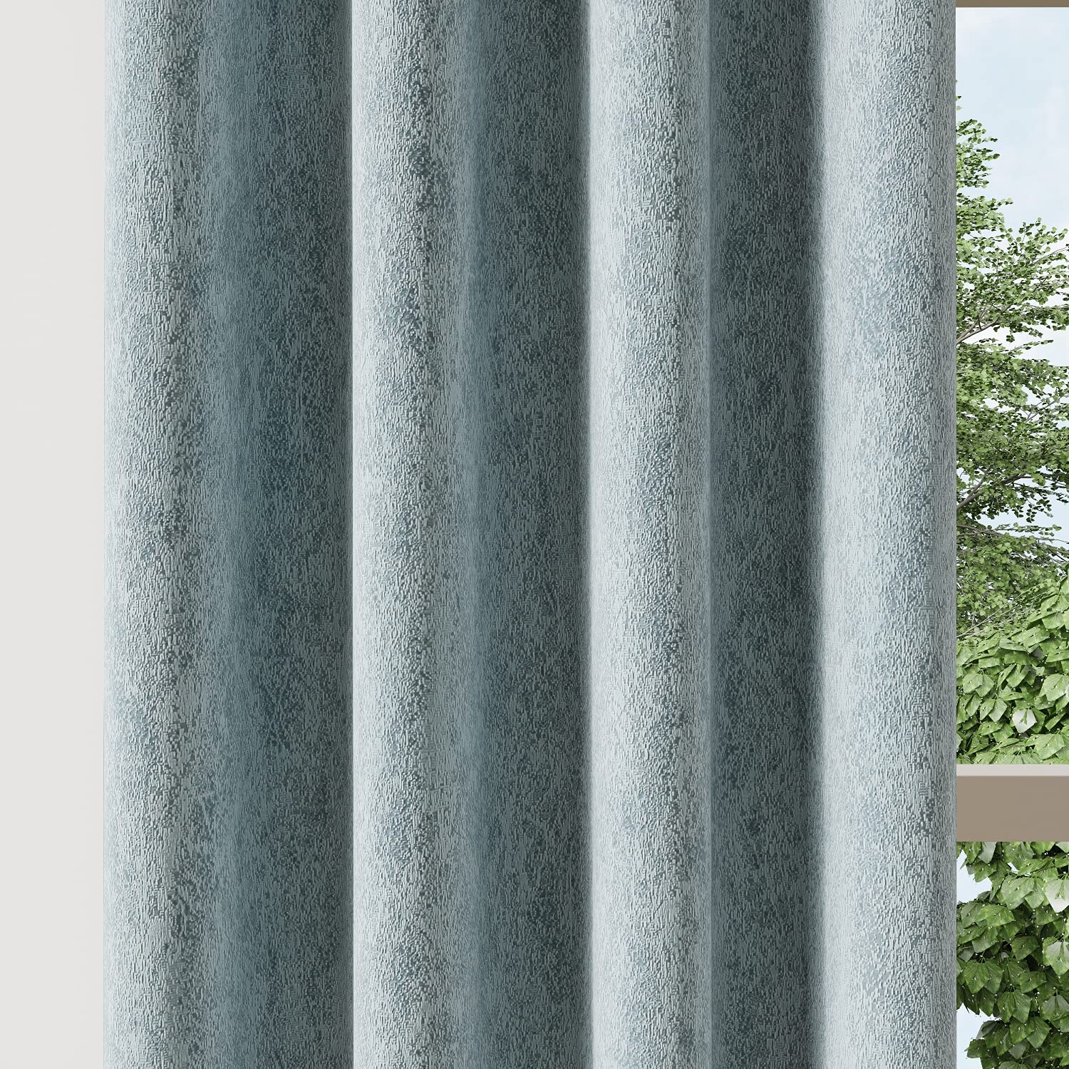 DDECOR Live beautiful, Pack of one 7 Ft Door Curtain, Polyester, Blue 1