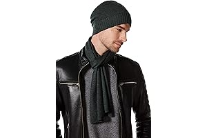 100% Merino Wool Winter Soft and Cozy Scarf for Men In Green