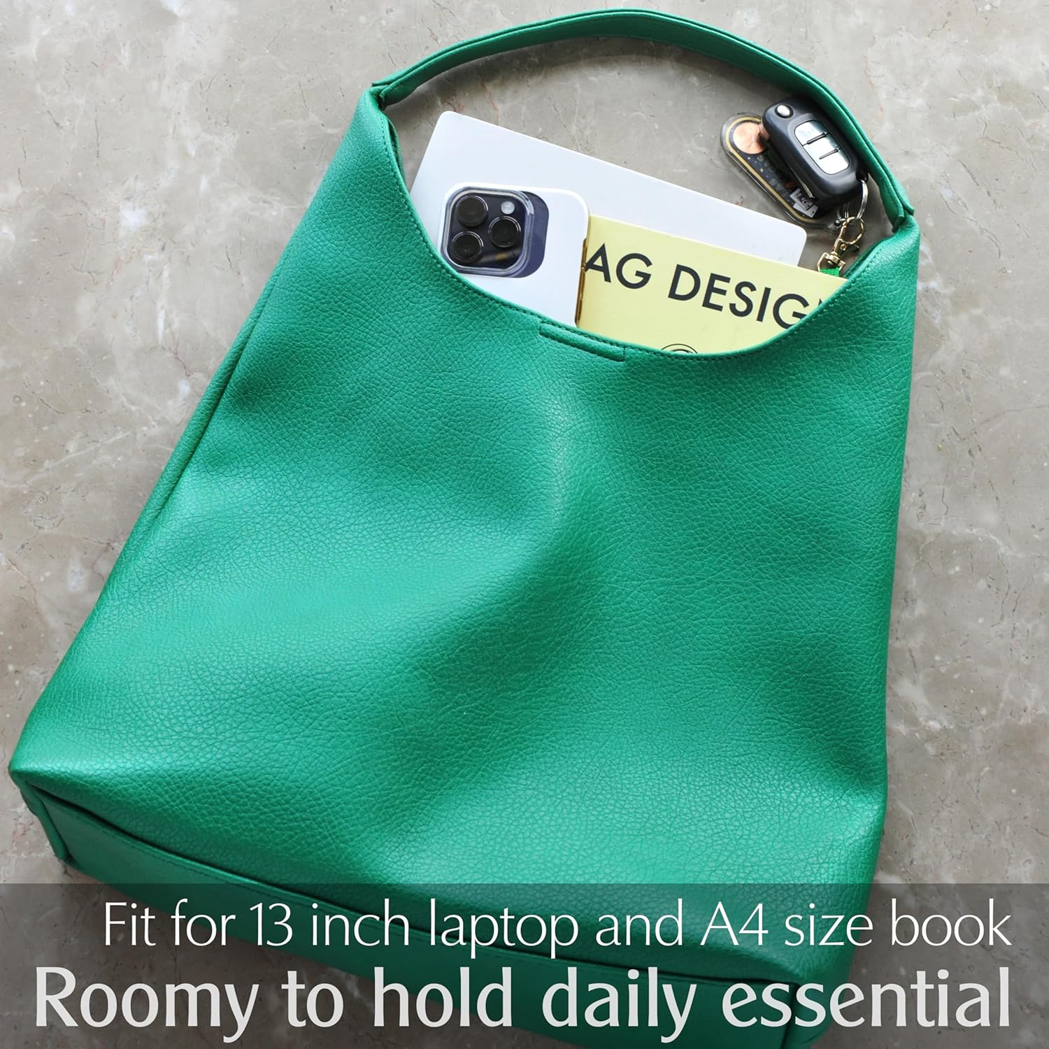 Hobo Bags for Women Soft Vegan Leather Shoulder Handbag Slouchy Tote Purses - Image 5