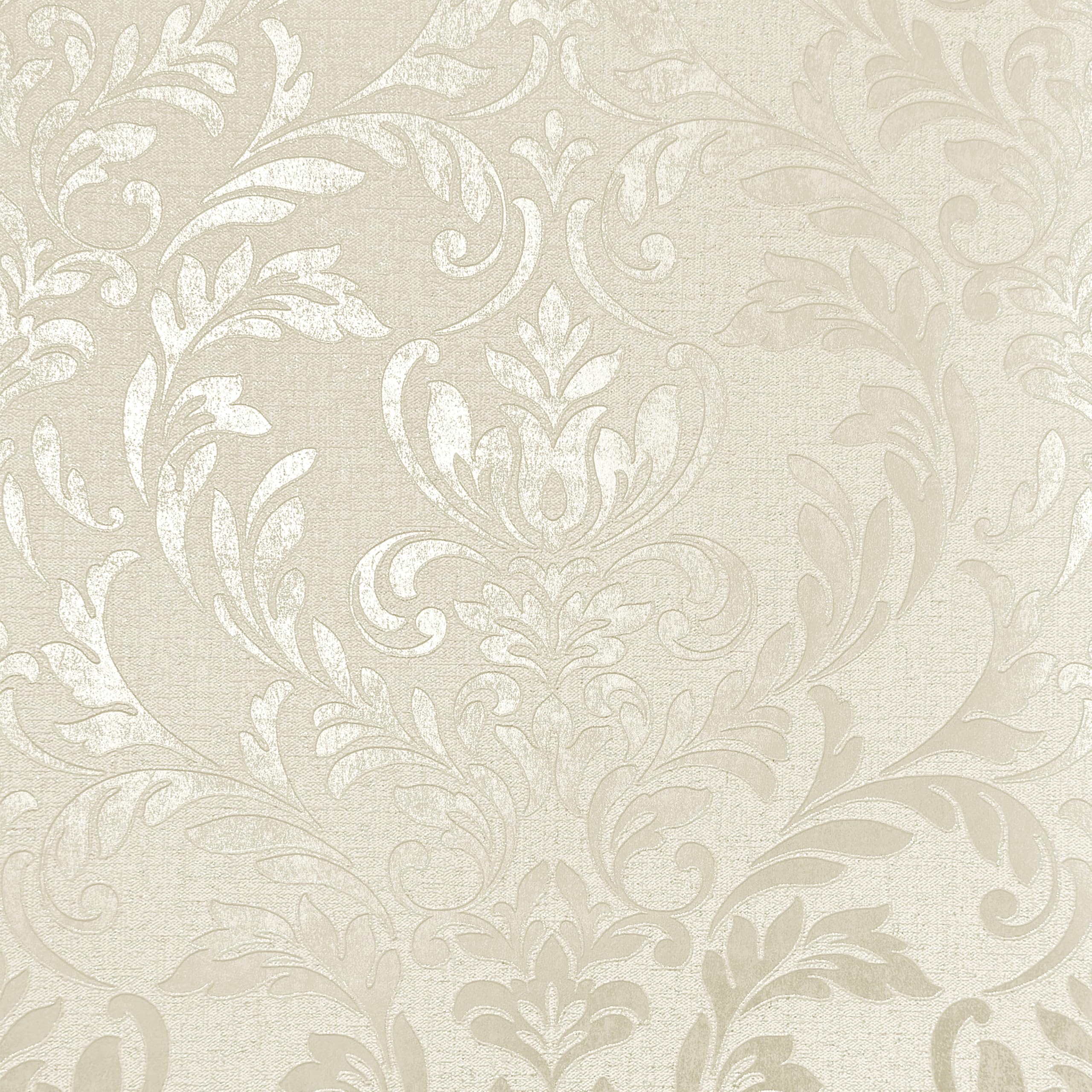 Fine Decor FD43990 Azara Damask Luxury Textured Vinyl Wallpaper, Natural