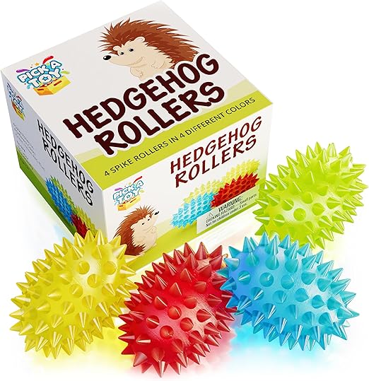Spiky Balls Stim Toy 4 Pcs Set, Picking Desk Fidgets for Kids & Adults, ADHD Autism, Sensory Fidget Toys for School, Stress Relief and Boost Focus