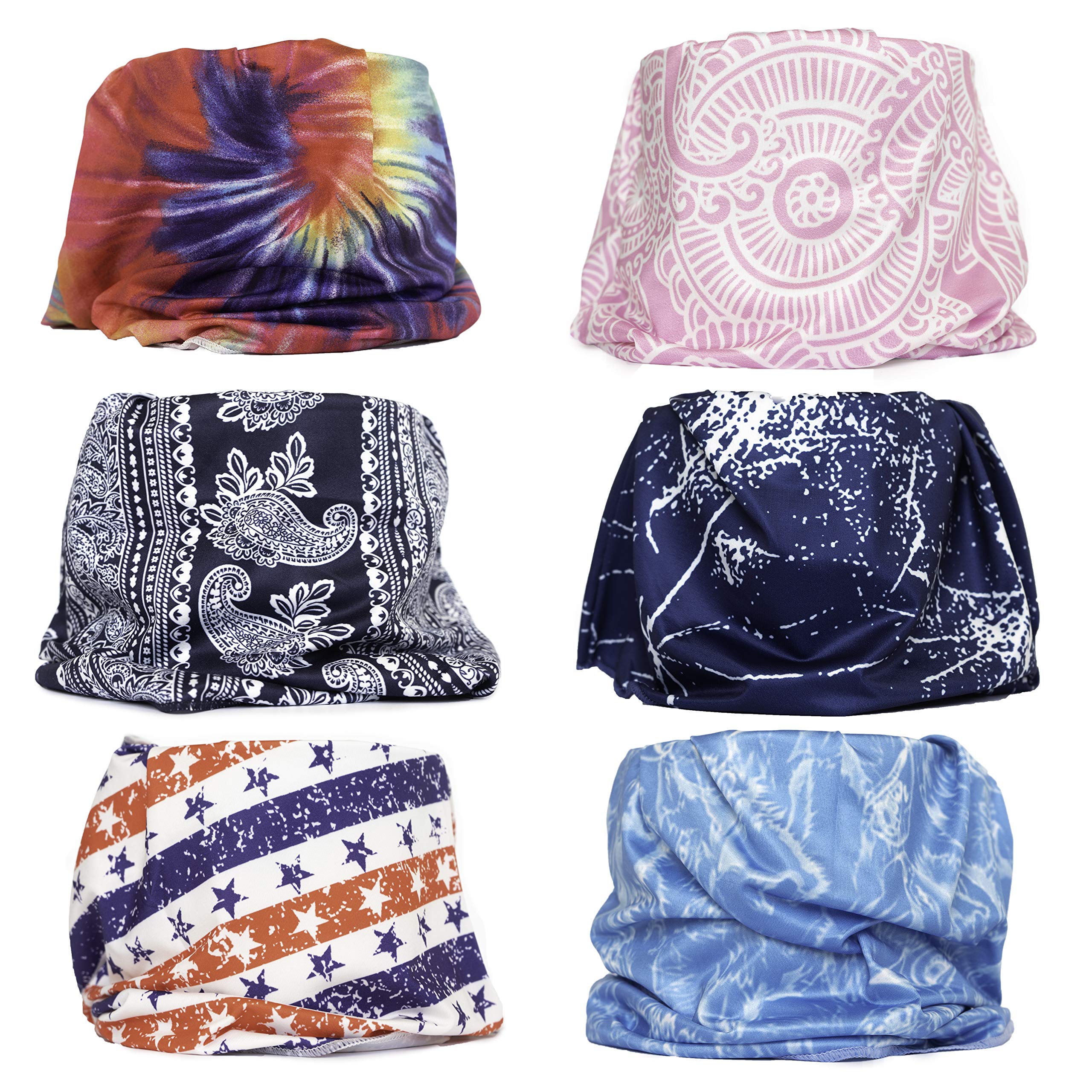 Neck Gaiters for Women, Men, Teens, 6 Pack - Stylish Balaclavas and Gator Masks for Men, Women, Teens