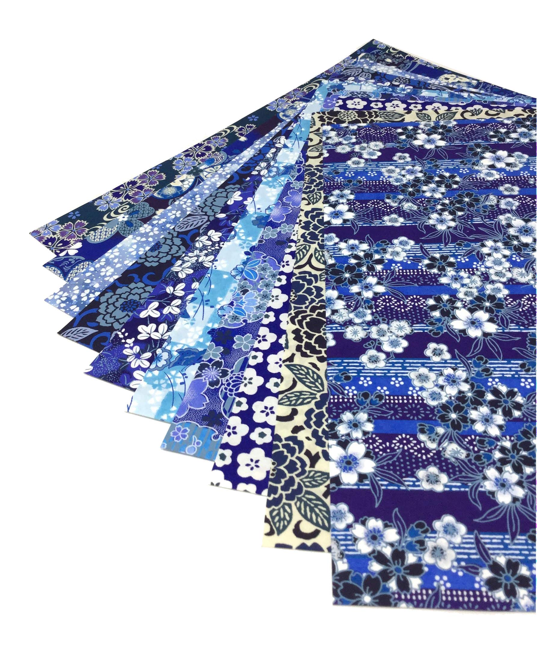 Amazon | 【Amazon.co.jp 限定】和紙かわ澄 特撰 藍染風 手染め 千代紙