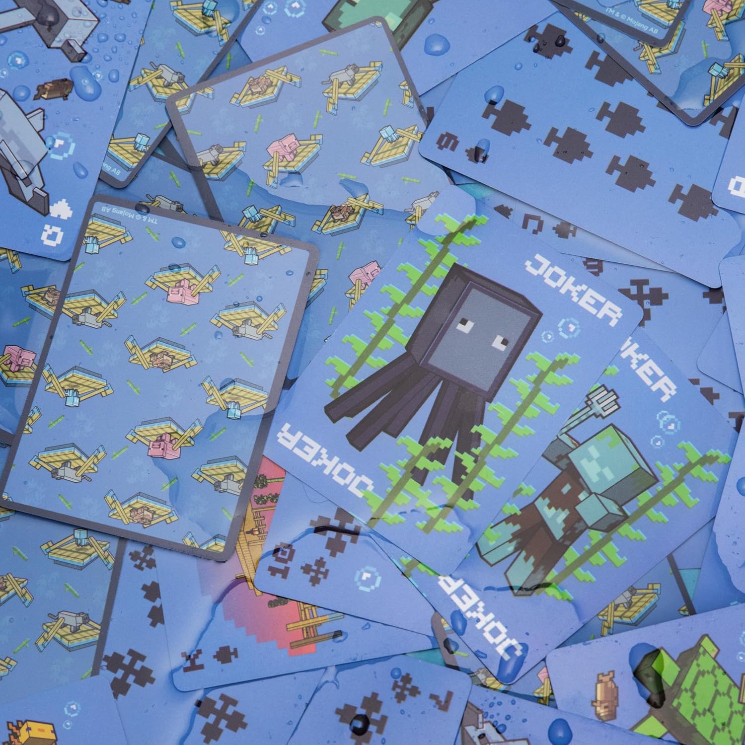Minecraft Waterproof Playing Cards with Plastic Storage Case Officially Licensed Standard Deck with Featured Characters, Toys and Gifts for Boys Gamers | Paladone