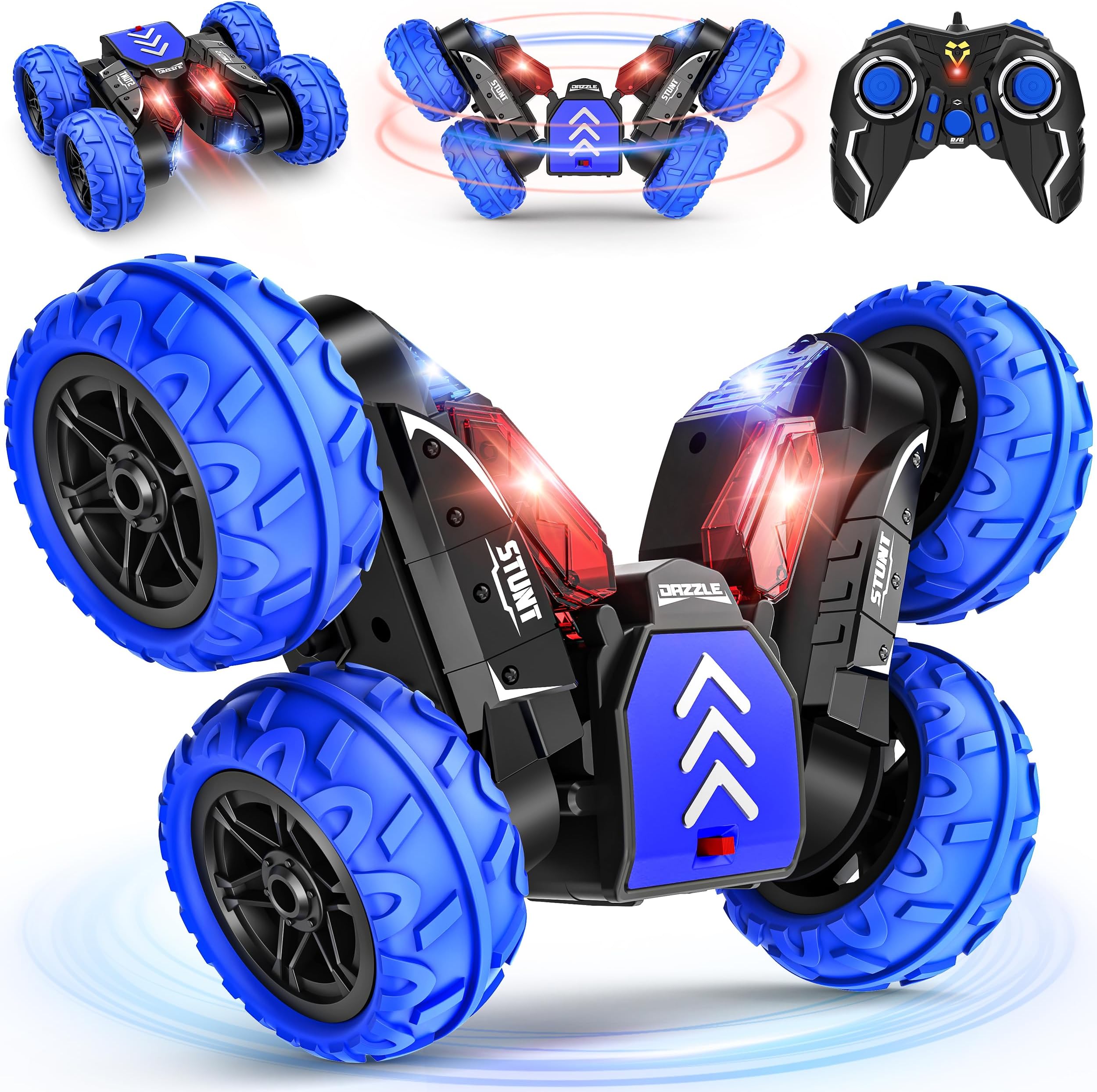 RC Stunt Car 2.4Ghz with Double Sided 360-degree Flips - Rechargeable 4WD Off Road RC Car Toys for Kids 3-12 Years