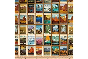 Riley Blake National Parks Posters Camping Fabric Delight