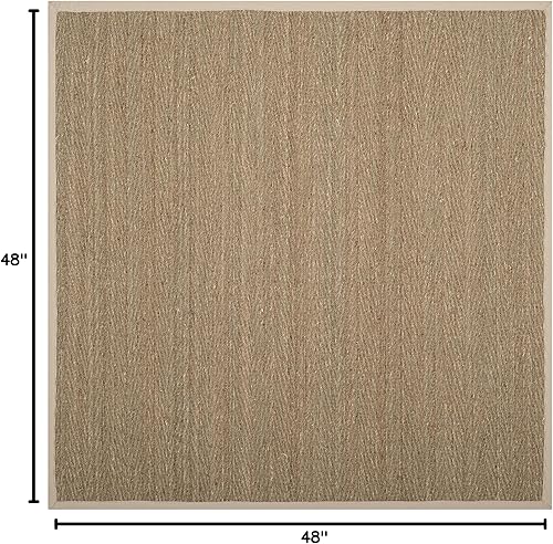 Miniatura 130 de Safavieh Colección de fibra natural NF115P - Alfombra (fibra natural), color gris, Fibras naturales beige, (Natural/Beige),Natural/Negro,Natural