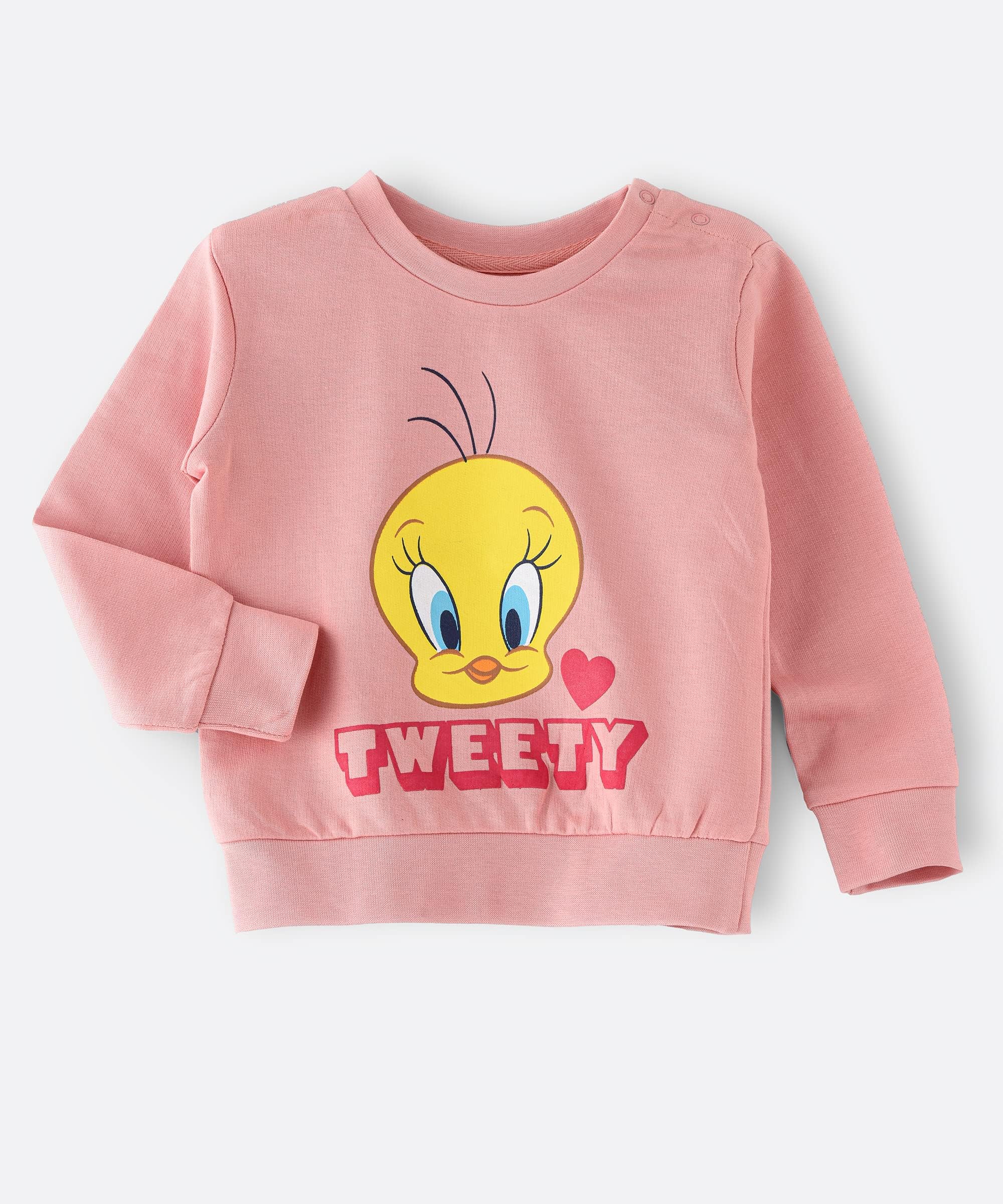 Warner Brothers Looney Tunes Tweety Sweatshirt For infant Girls - Pink, 18-24months