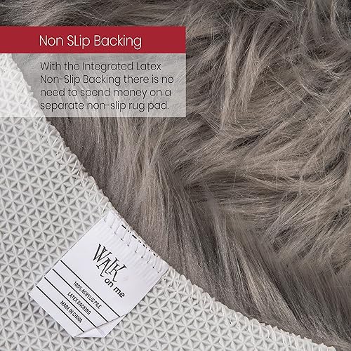 Miniatura 50 de Alfombra de piel sintética suave y sedosa, 2 x 6 pies, color negro, esponjosa, para sala de estar, dormitorio, habitación de los niños o guardería