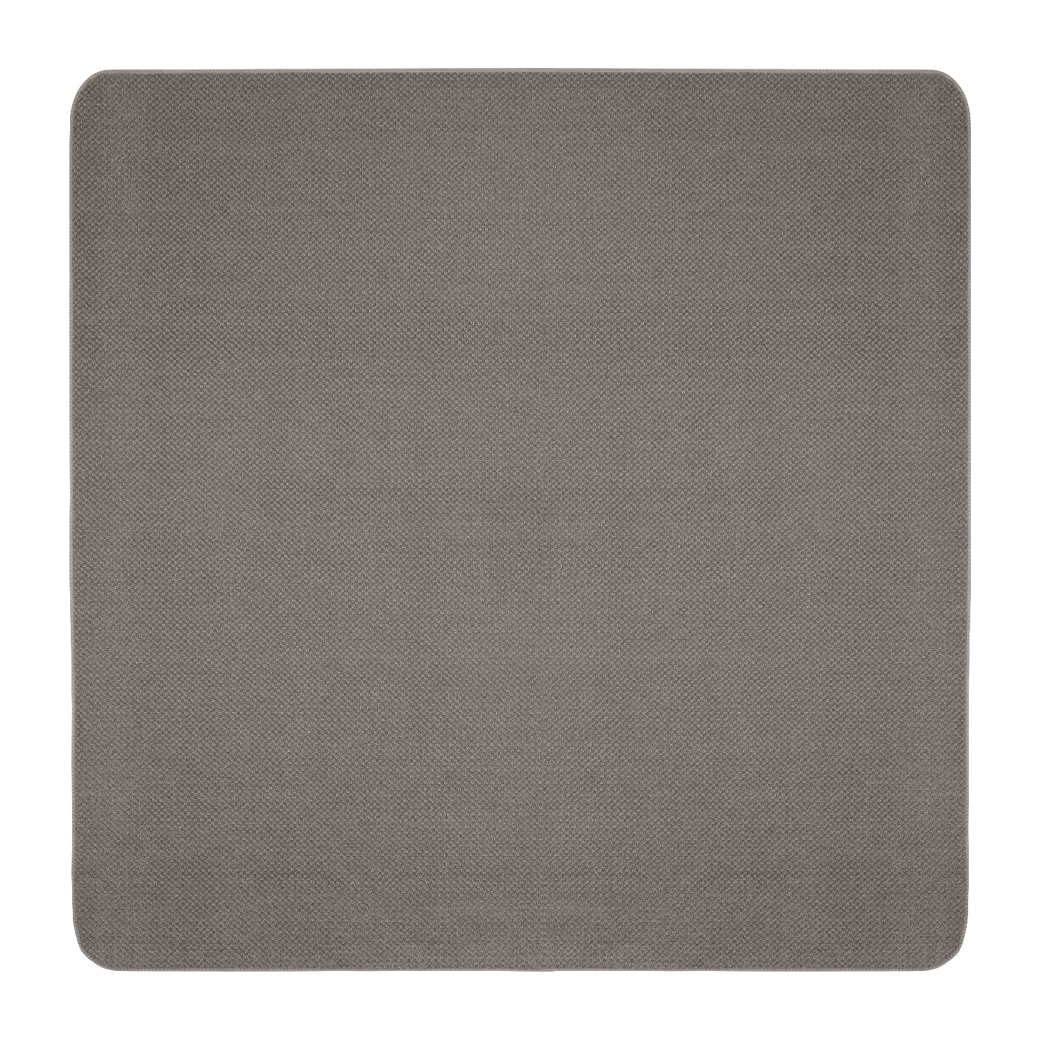 House, Home and More Skid-Resistant Carpet Indoor Area Rug Floor Mat - Gray - 5 Ft X 5 Ft - Non Slip Rubber Backing, Stain Resistant, Dog Friendly,