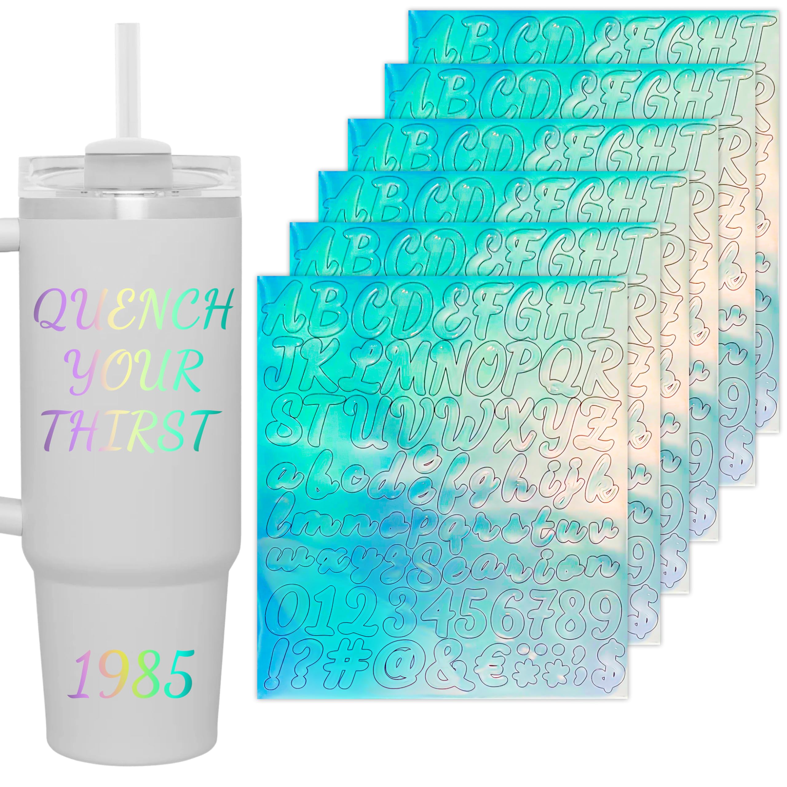 Amazon.co.jp: スタンレーカップ用文字ステッカー6枚 - カラフルな防水