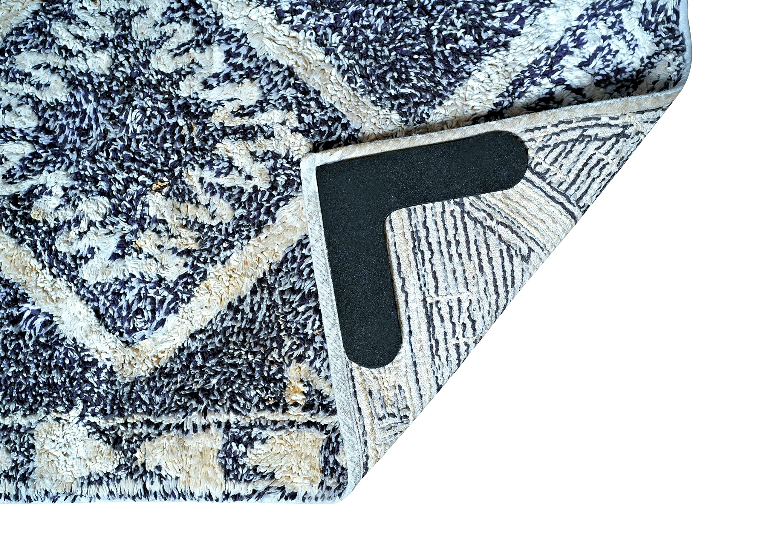 Anti-Slip Pad- Design in USA, Safe Wood Floors for Indoor & Outdoor Rugs (Black)