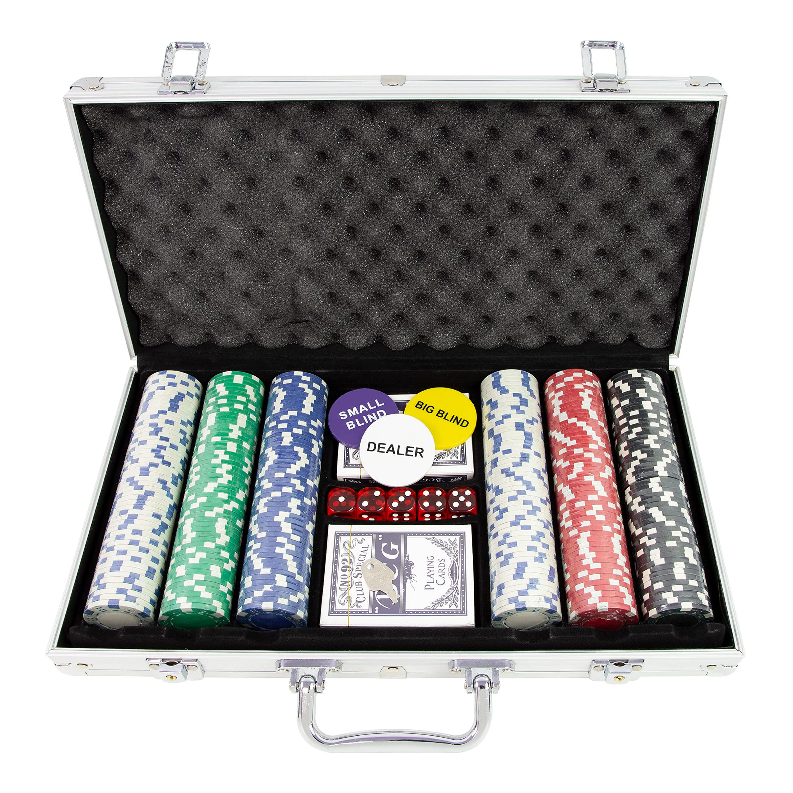 Global Gizmos 300 Piece Poker Set with Aluminium Case