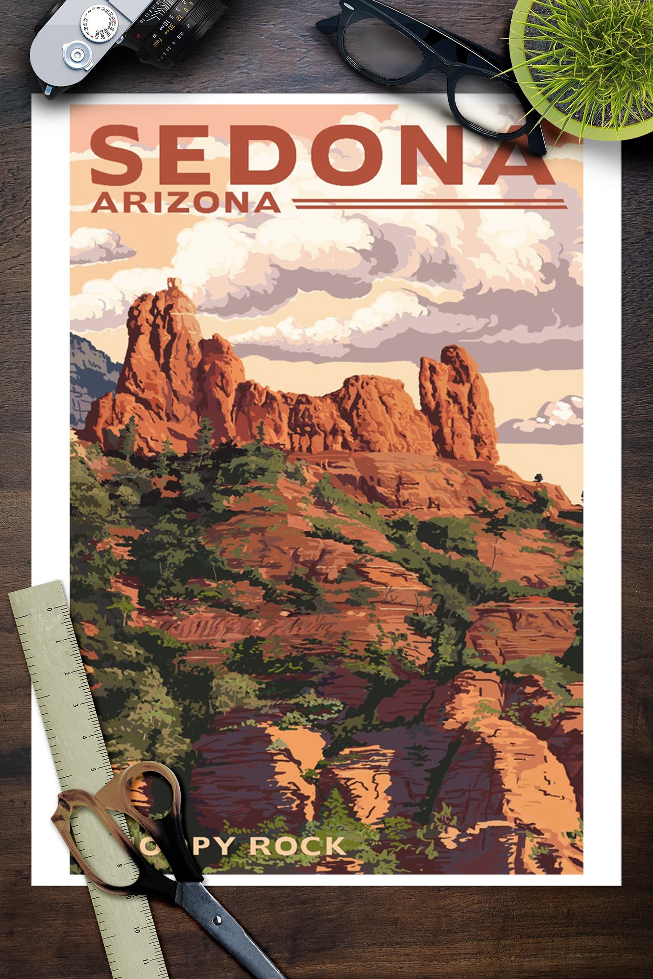 Amazon.co.jp: アリゾナ州セドナ、スヌーピーロック 68486 (9x12