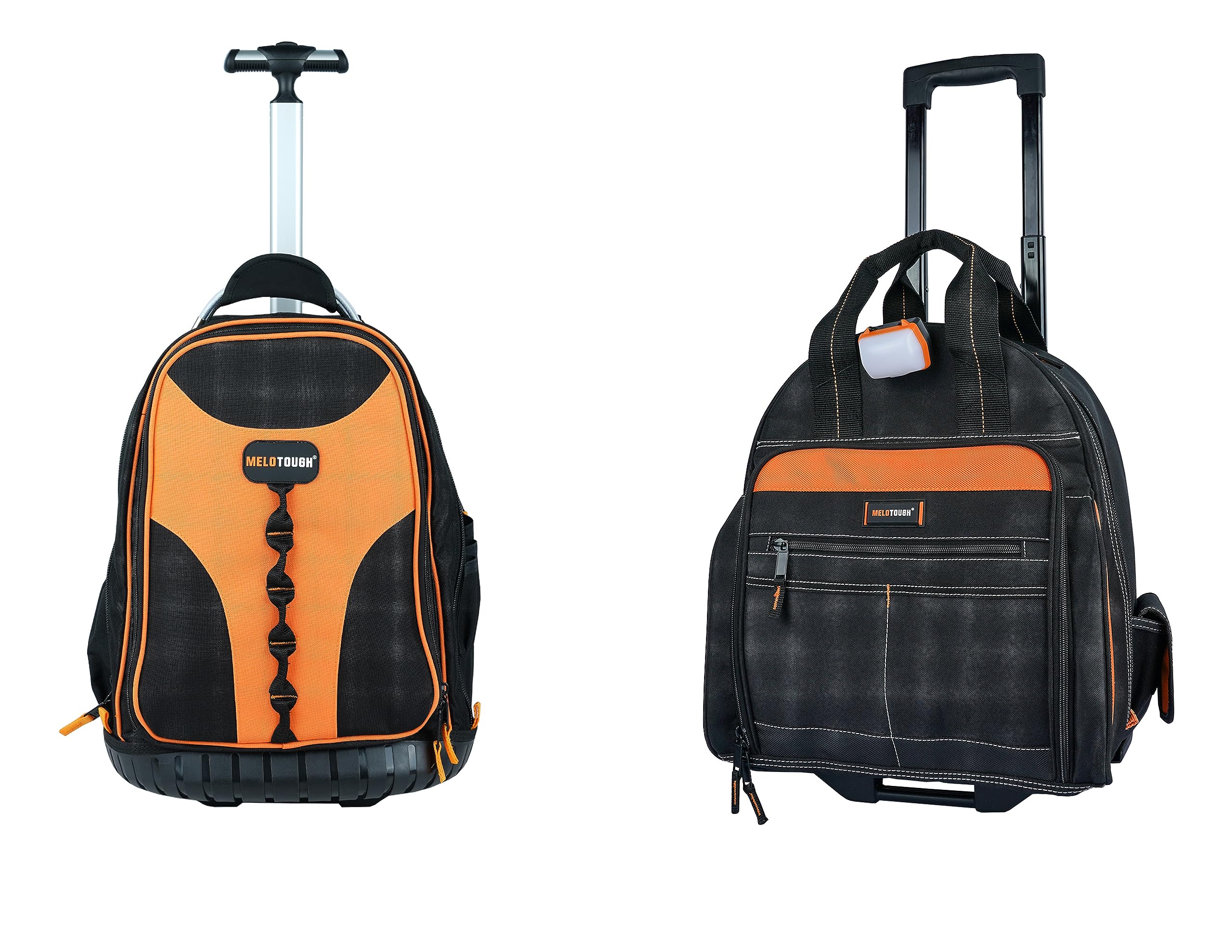 MELOTOUGH Rolling Tool Backpack Heavy Duty Rolling Tool Bag with Wheels Electrician Backpack Tool Backpack Heavy Duty Tradesman