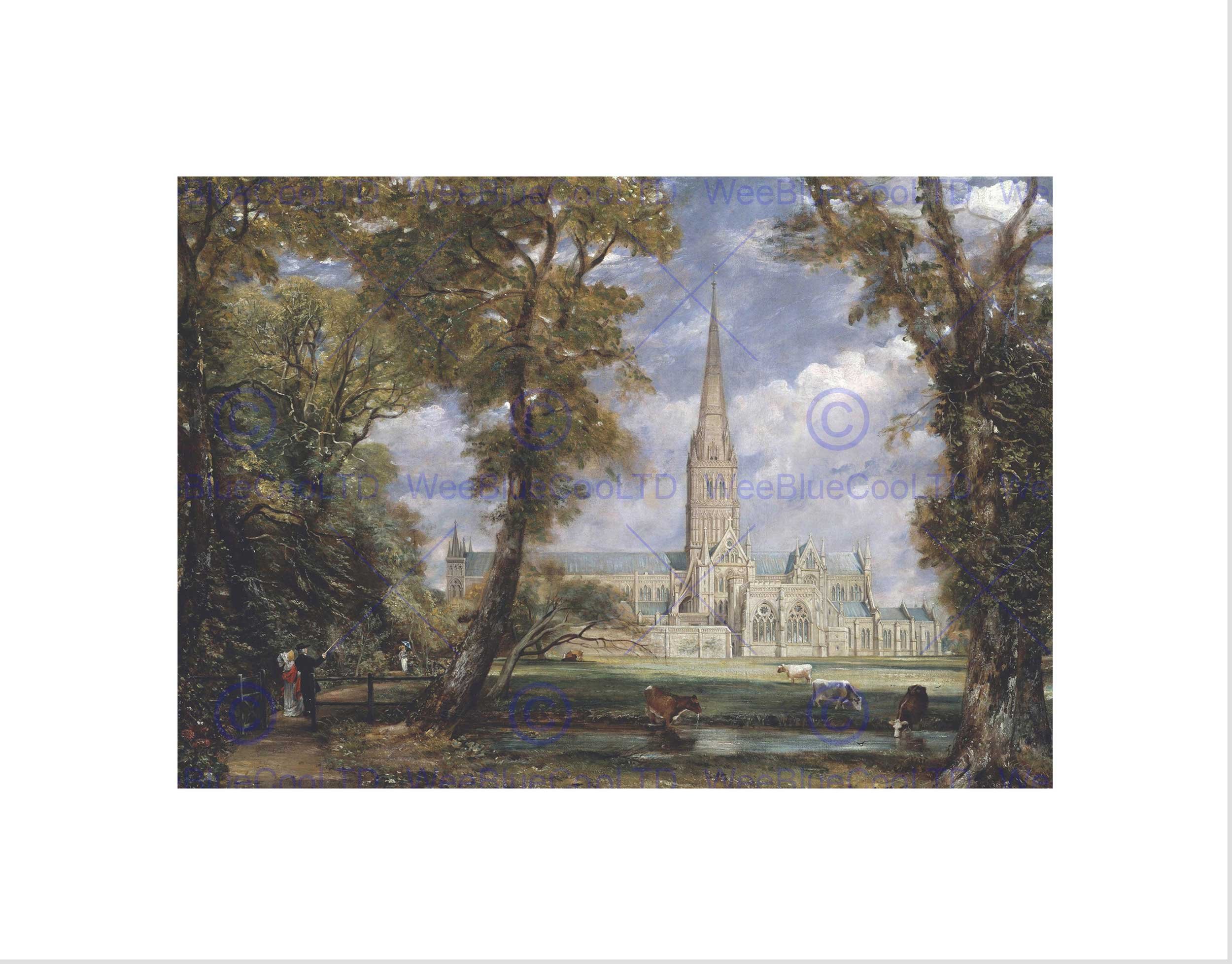 Wee Blue Coo John Constable Salisbury Cathedral Bishops Gard Wall Art Print