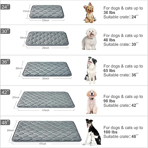 Miniatura 5 de Tapetes suaves para jaula de perro, almohadillas suaves lavables con parte inferior antideslizante, almohadillas para perrera para dormir, colchón