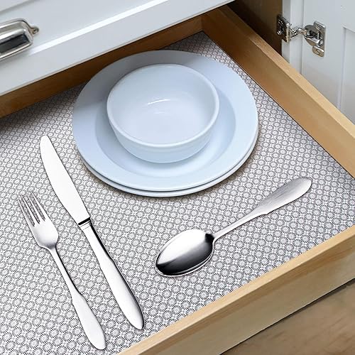 Miniatura 2 de RAY STAR Revestimiento de estante de 12 x 120 pulgadas para armarios de cocina, forro de gabinete no adhesivo lavable, forro de cajón de PVC para