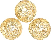 Vista 1 de Bola decorativa de comedor con banda de metal, juego de 3 orbes para centro de mesa, bolas decorativas para rellenos de cuencos de centro de mesa