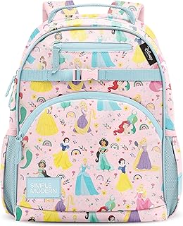 Simple Modern Disney Princess Kids Backpack for School, Girls, Boys | 12L | Fletcher Princess Rainbows Bookbag, School Backpack for Toddler, Preschool, Kindergarten | Fits Lunch Box, Cute | Medium