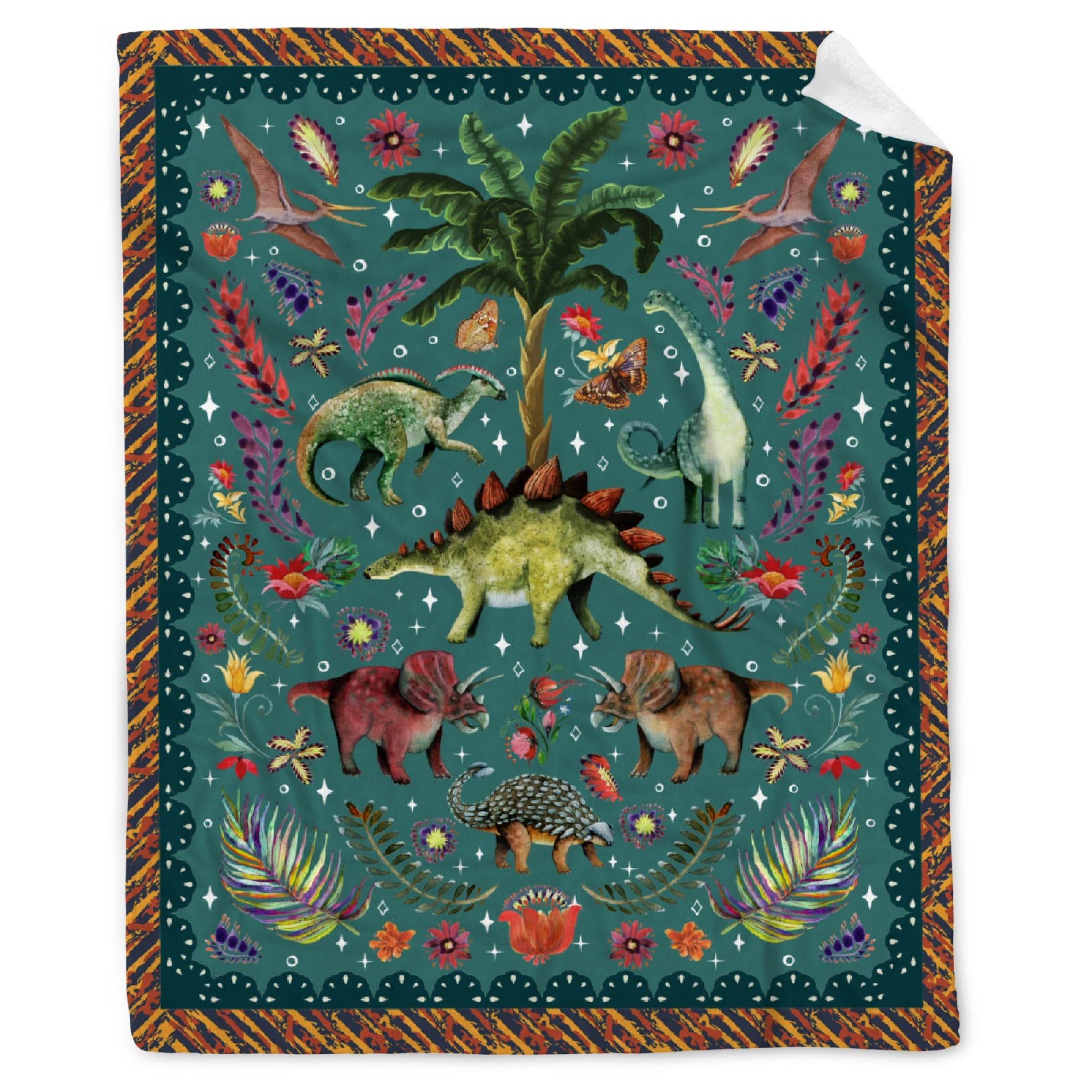 Retro Dinosaur Blanket Gift for Boys,Jurassic Dino Dinosaurs Throw Blanket