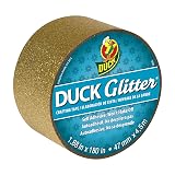 Duck Brand 285443 Glitter Crafting Tape, 1.88-Inch x 5-Yard, Gold, Single Roll – view 1