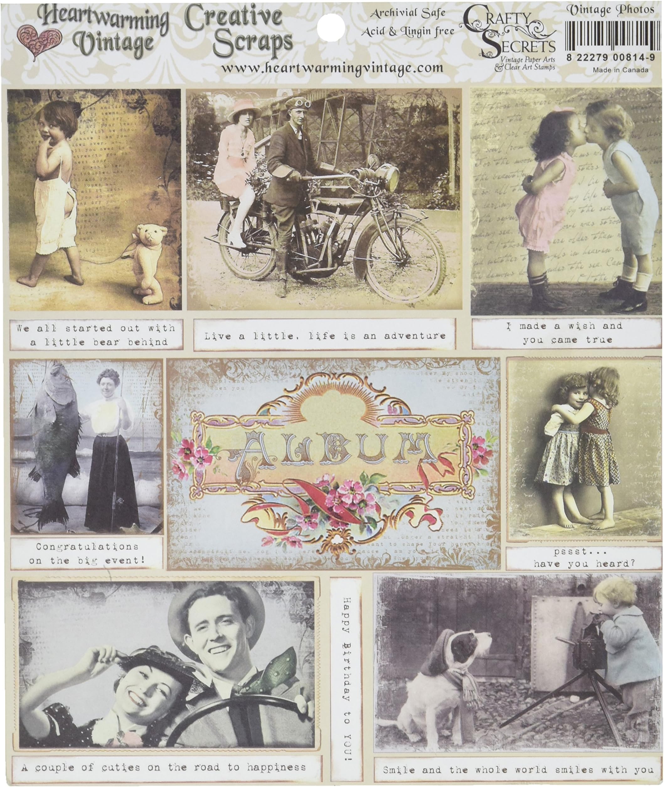 Heartwarming Vintage Creative Scraps DBLE-Sided 9.5"X8" Fold-Vintage Photo