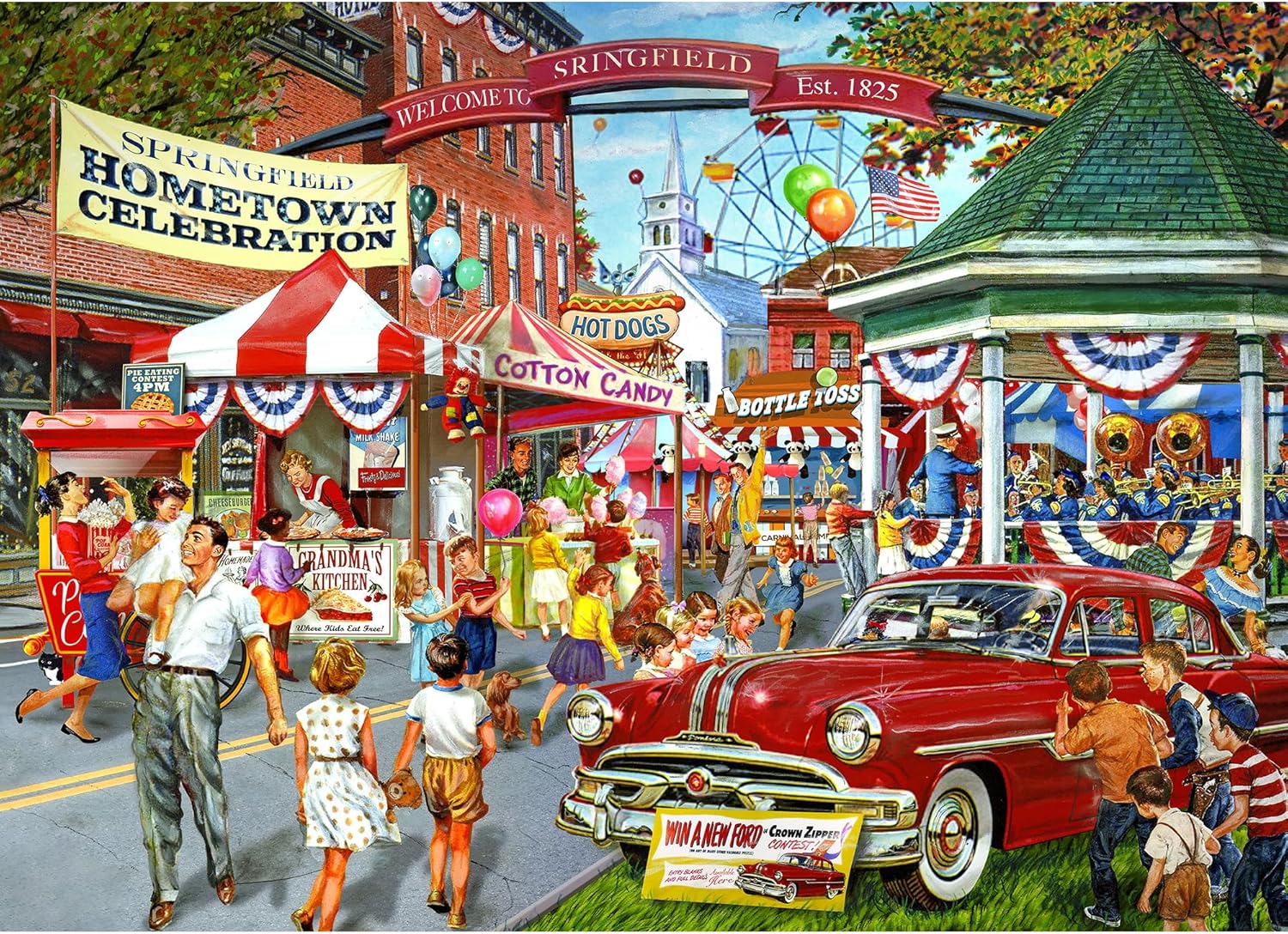 RoseArt - Back to The Past - Hometown Celebration - 750 Piece Jigsaw Puzzle for Adults