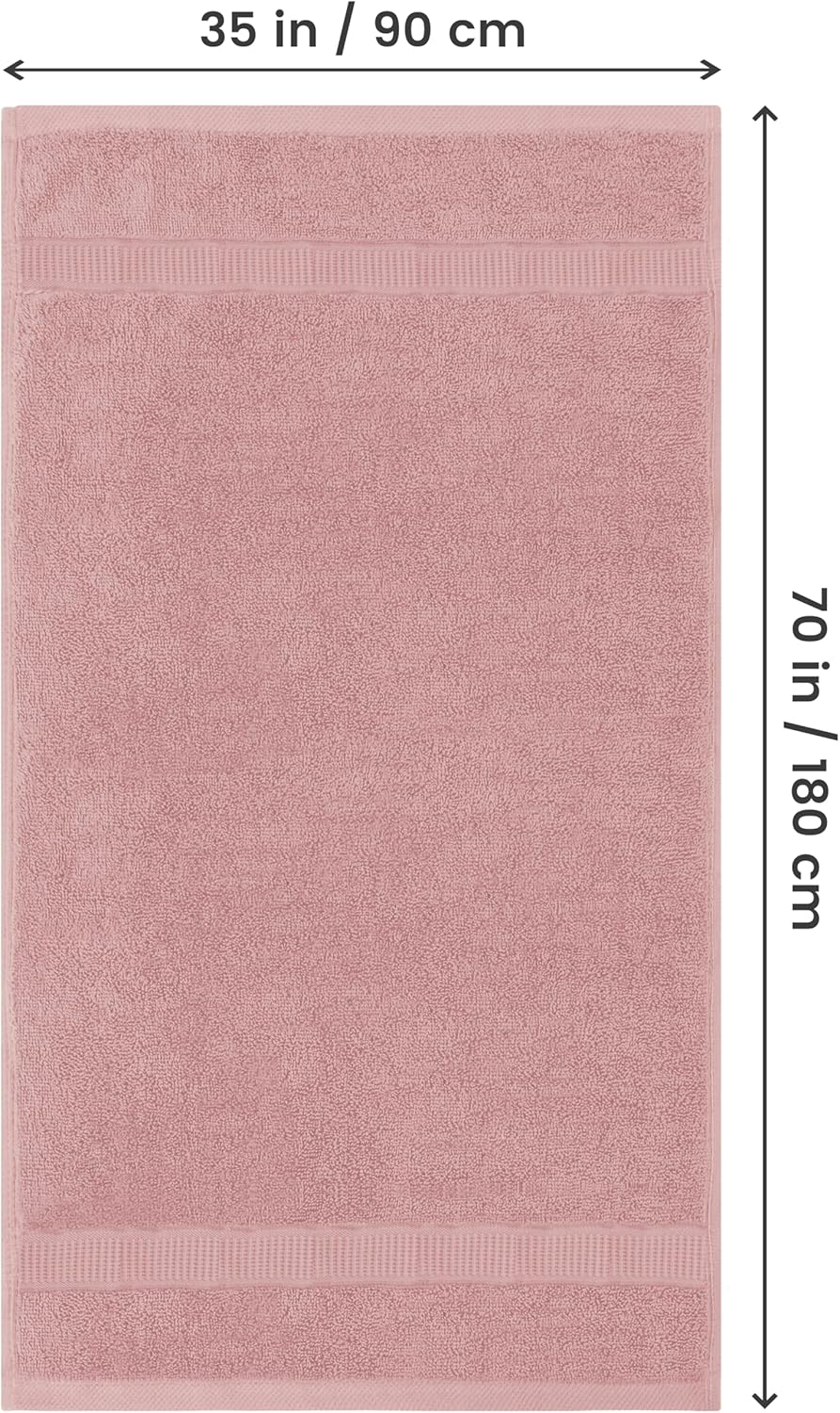 Utopia Towels Luxurious Jumbo Bath Sheet 2 Piece, 600 GSM, 35 by 70 Inches, 100% Ring Spun Cotton, Highly Absorbent and Quick Dry Extra Large Bath Towel, Super Soft Towel, Dusty Pink