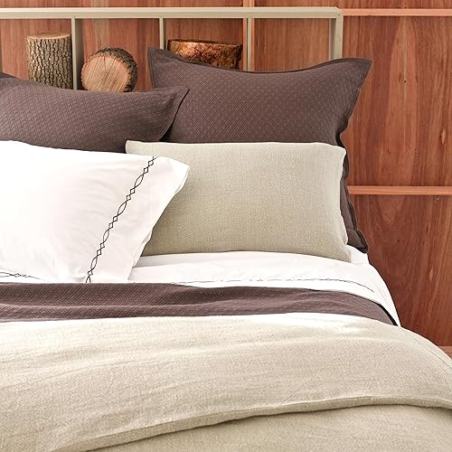 Miniatura 6 de Pine Cone Hill Funda nórdica natural de lino lavado a la piedra, tamaño europeo, patrón sólido neutro