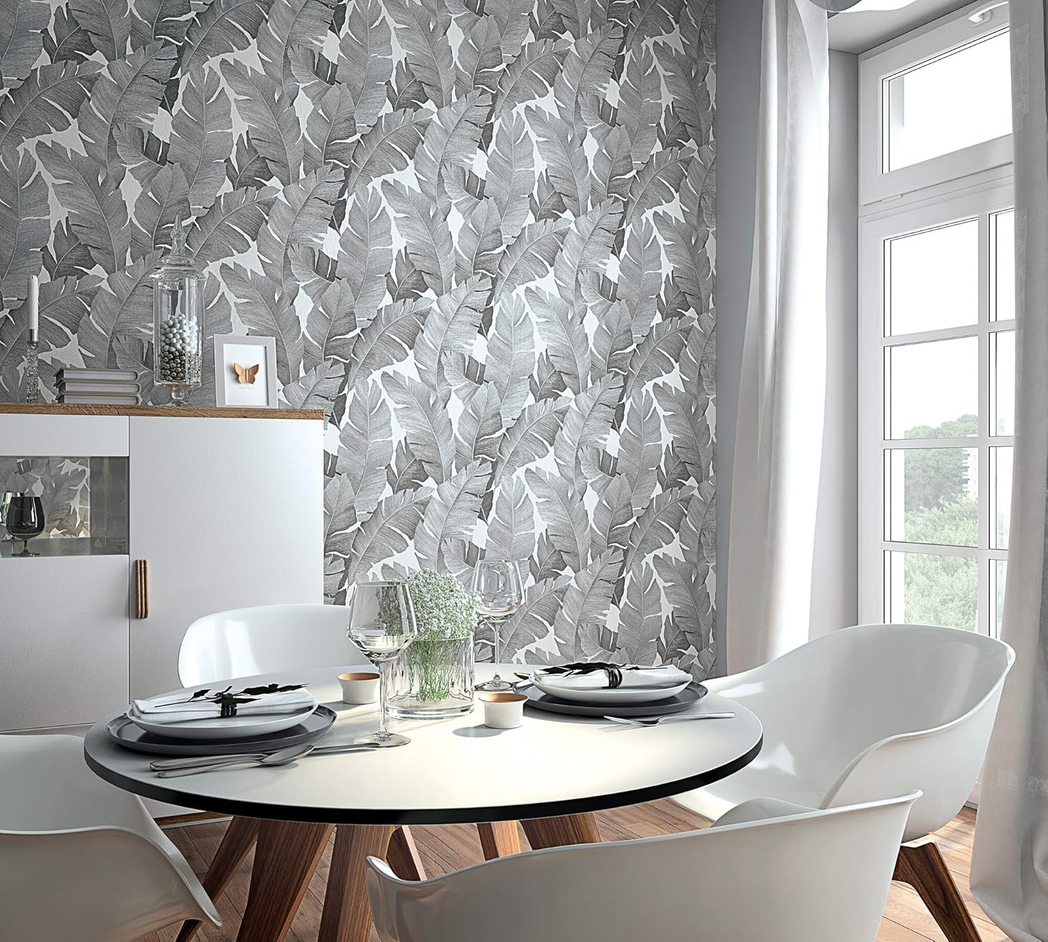 Marburg 31624 Non Woven Wallpaper, Black, Silver