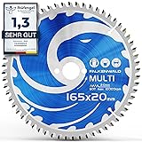 FALKENWALD ® Kreissägeblatt 165x20 mm ideal für Holz, Metall & Alu - kompatibel mit Tauchsäge & Kreissäge von Bosch & Makita - Multi Sägeblatt 165 x 20 aus hochwertigem Hartmetall Ø 165x20 mm Multi - Feinschnitt