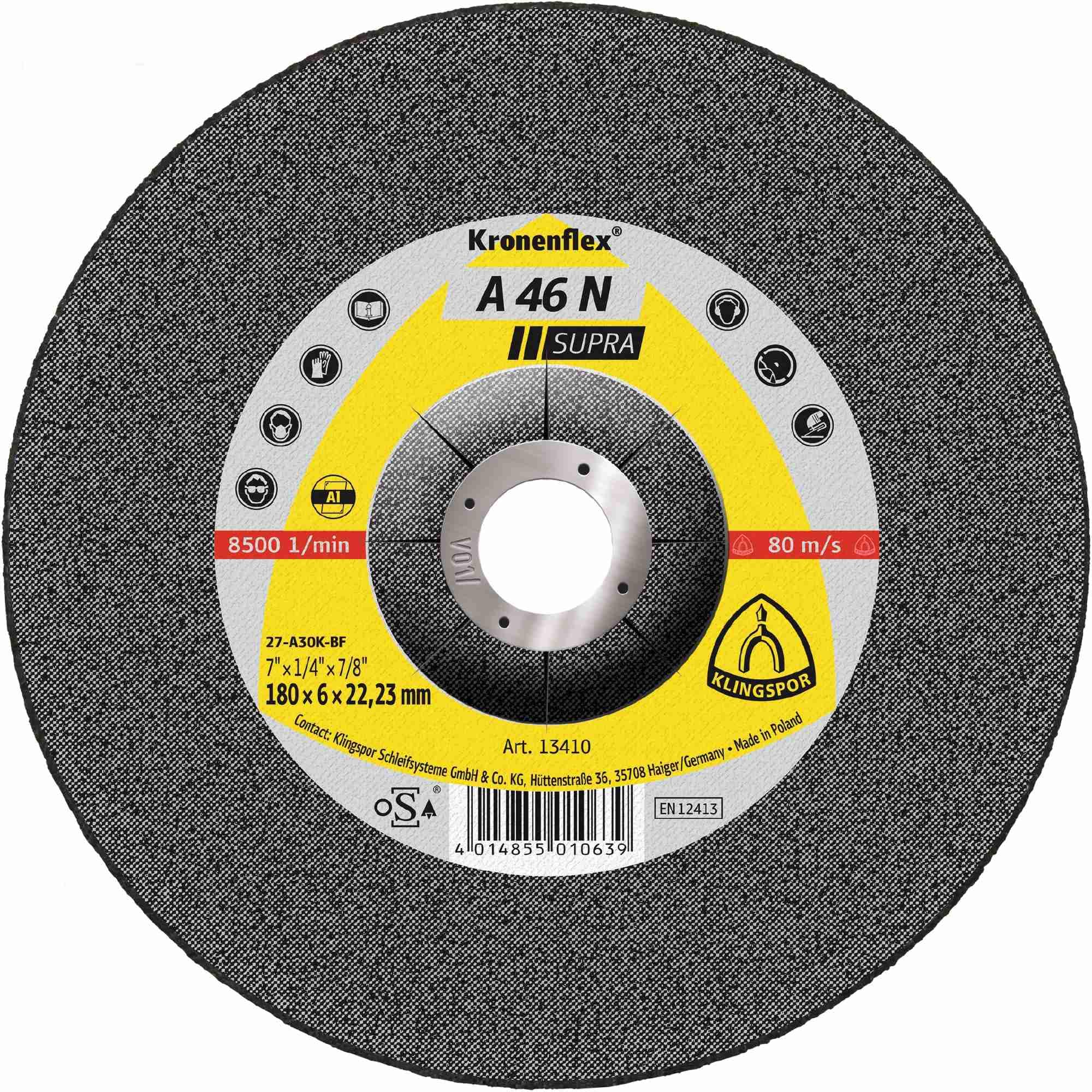 A 46 N - Disco de desbaste (10 unidades, 180 x 8 x 22,23 mm, acodado)