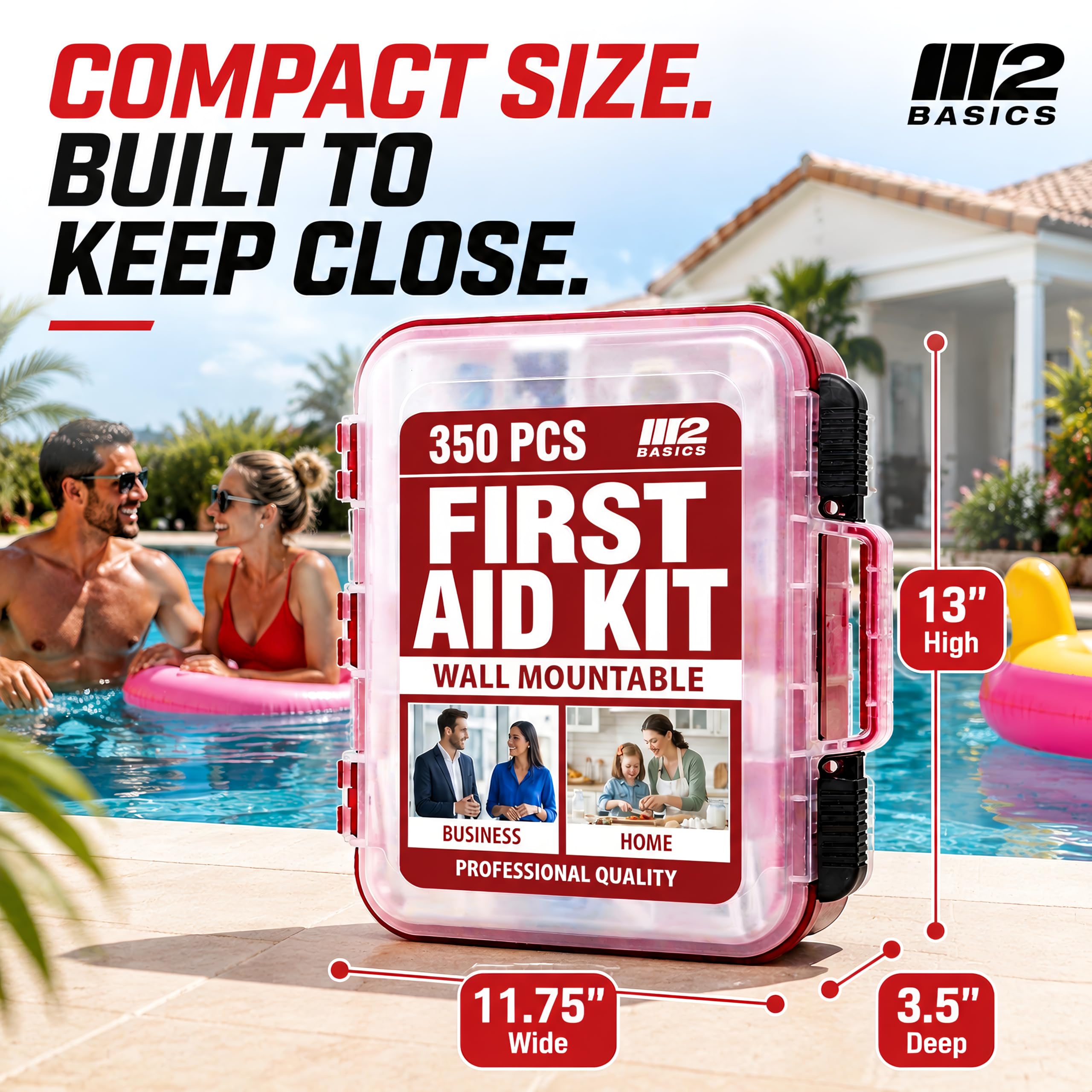 M2 BASICS 350 Piece Professional Wall-Mount First Aid Kit, Business, Home — Amazon image 7