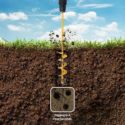 Miniatura 6 de Nafogar Broca de taladro de jardín para plantar  1.6 x 16.5 pulgadas  Taladro para perforar agujeros para bulbos de jardinería, flores y plantas de