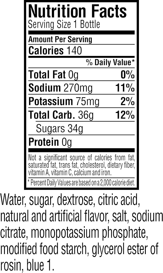 Gatorade Thirst Quencher Fierce, Blue Cherry, 20 Ounce (8 Count)