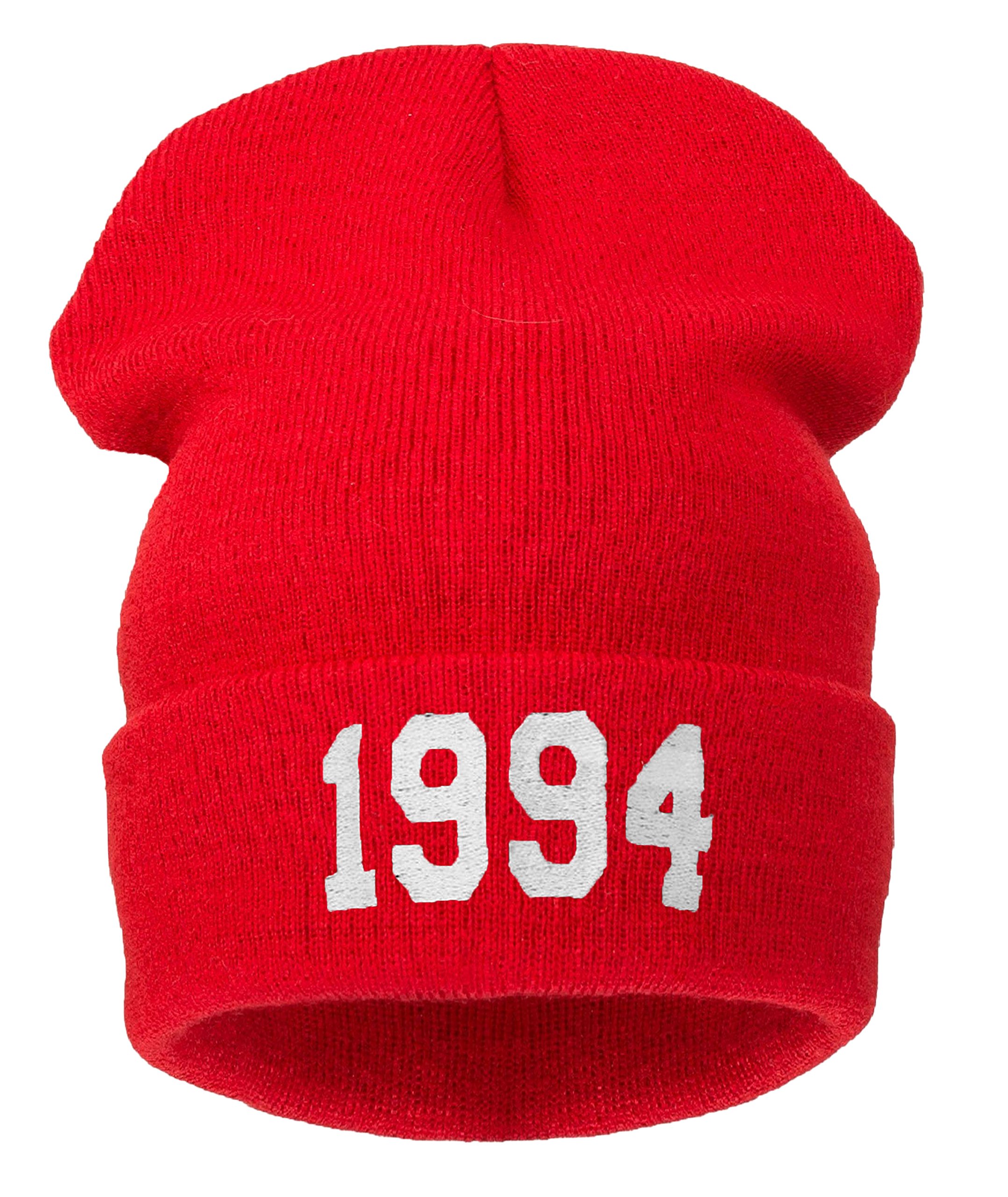 4Sold 1976 Women's 1994 Red 4Sold Unisex Oversized Beanie Bad Hair Day Hat Men (1994 Red)