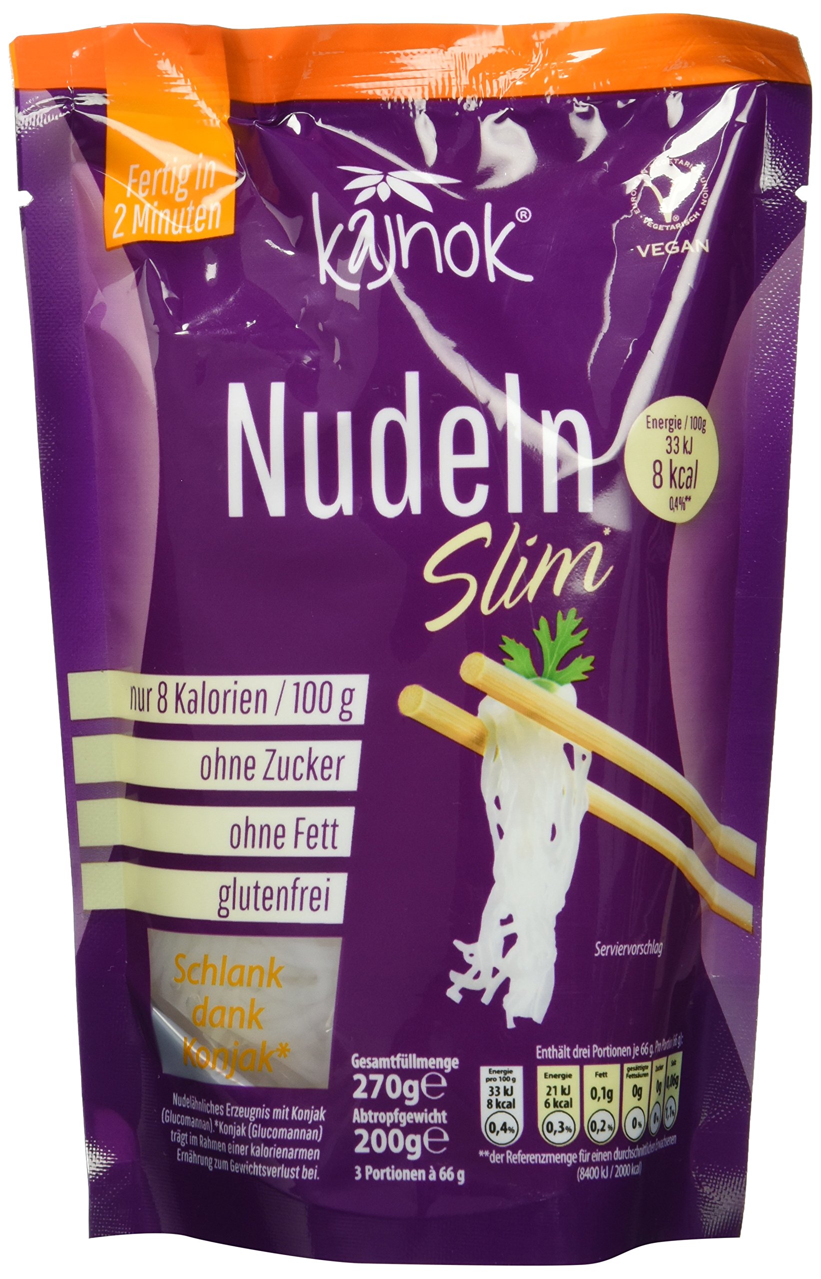 kajnok Nudeln Slim, 10 x 270 g, Abtropfgewicht 200 g