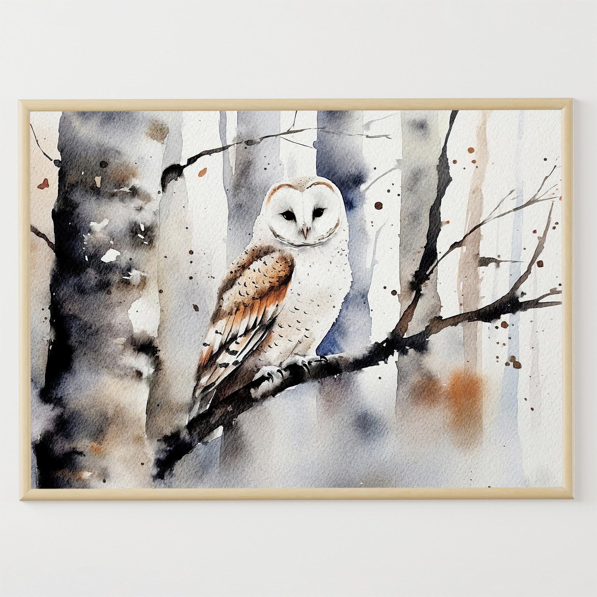 Barn Owl Watercolor Painting Acrylic Print by Linda Apple - Fine