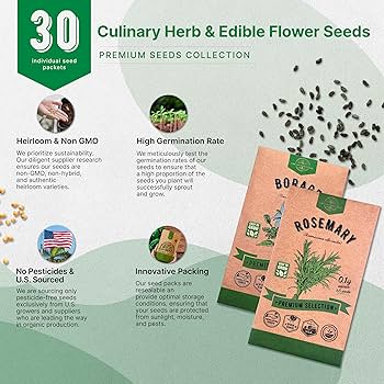 Amazon.com : Organo Republic 30 Culinary Herbs & Edible Flower