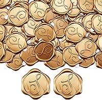 Vista 12 de Yoption Calcomanías de sello de cera con inicial M, paquete de 100 calcomanías autoadhesivas doradas para sellos de letras sobre para bodas