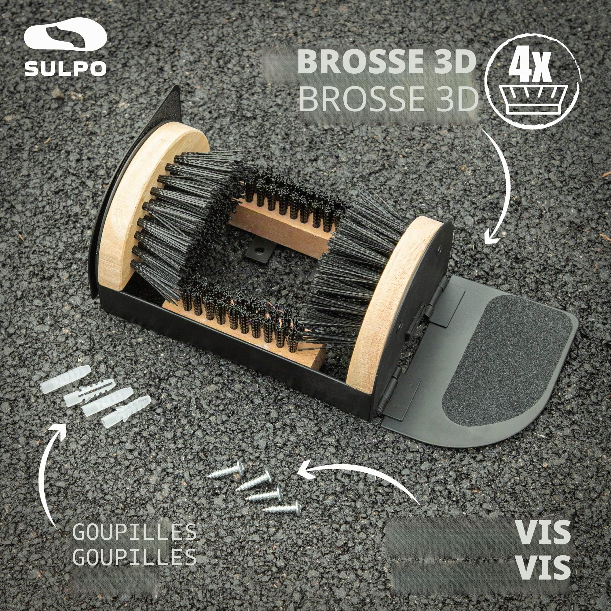 SULPO Nettoyeur de chaussures avec brosse d'extérieur pour terrasse, jardin et atelier en métal antidérapant résistant aux intempéries pour la maison et le jardin