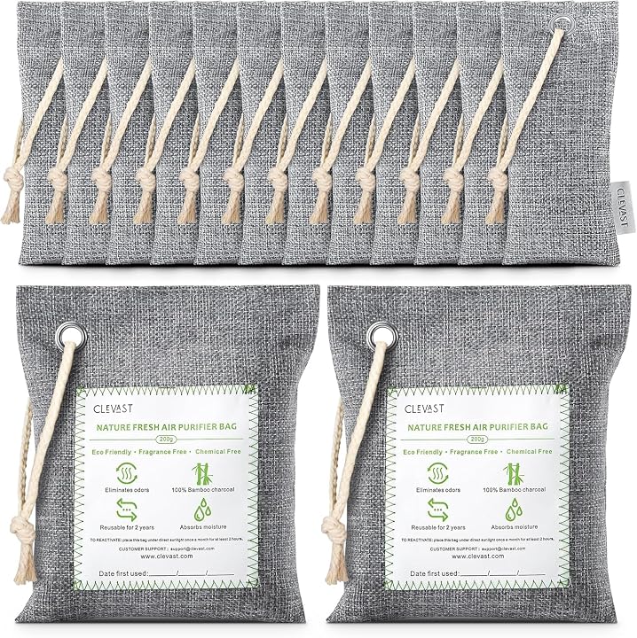 CLEVAST 14 Pack Activated Bamboo Charcoal