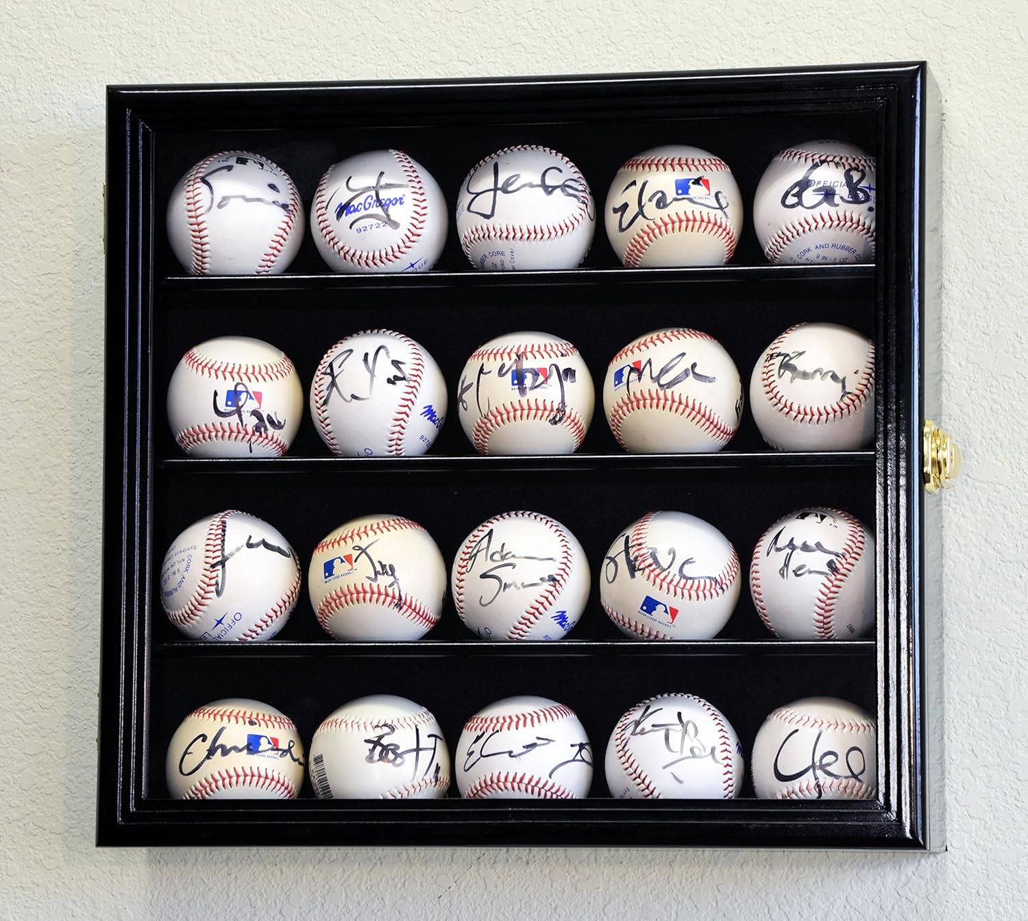 20 Baseball Ball Display Case Cabinet Holder Wall Rack 98% UV Protection Lockable