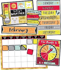 Carson Dellosa Aim High Calendar Bulletin Board Set—Calendar with ...