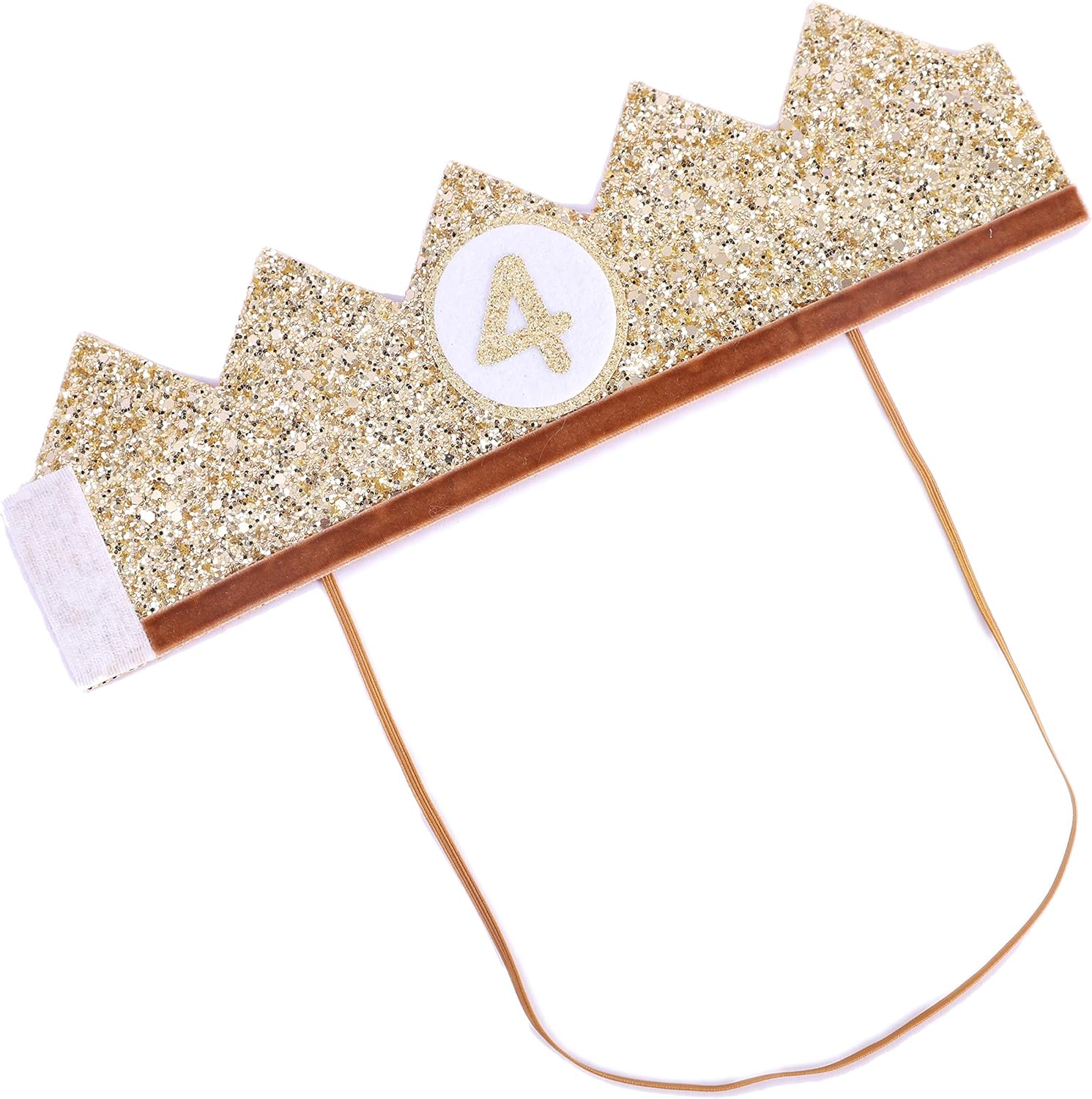 Baby Crown for 4st Birthday - Fourth Birthday Party Decoration, Glitter Crown Hat