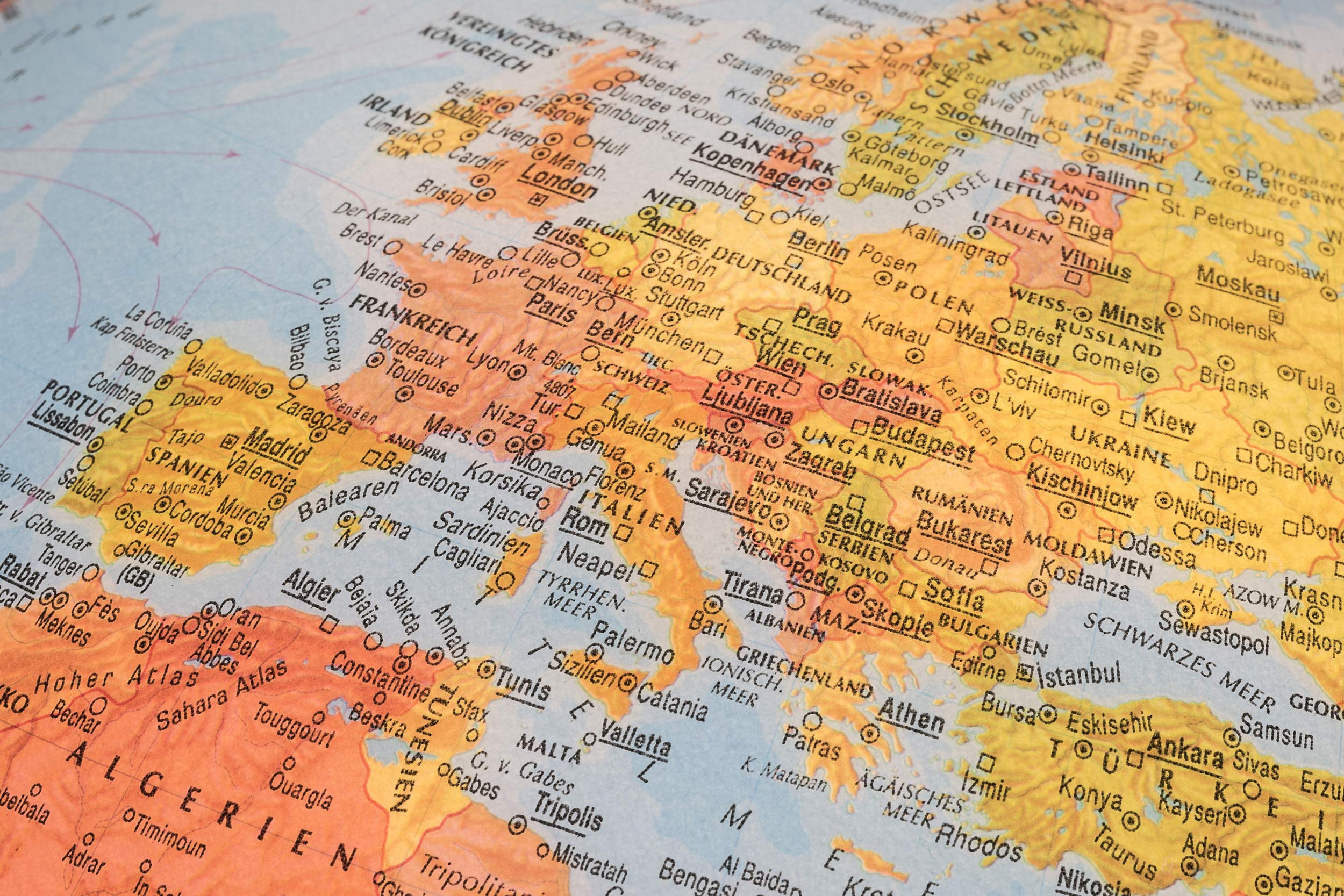 ORBIT GLOBES & MAPS Schülerglobus Doppelbild Leuchtglobus 30cm deutsch mit LED Beleuchtung, Aktuelles Kartenbild von 2026