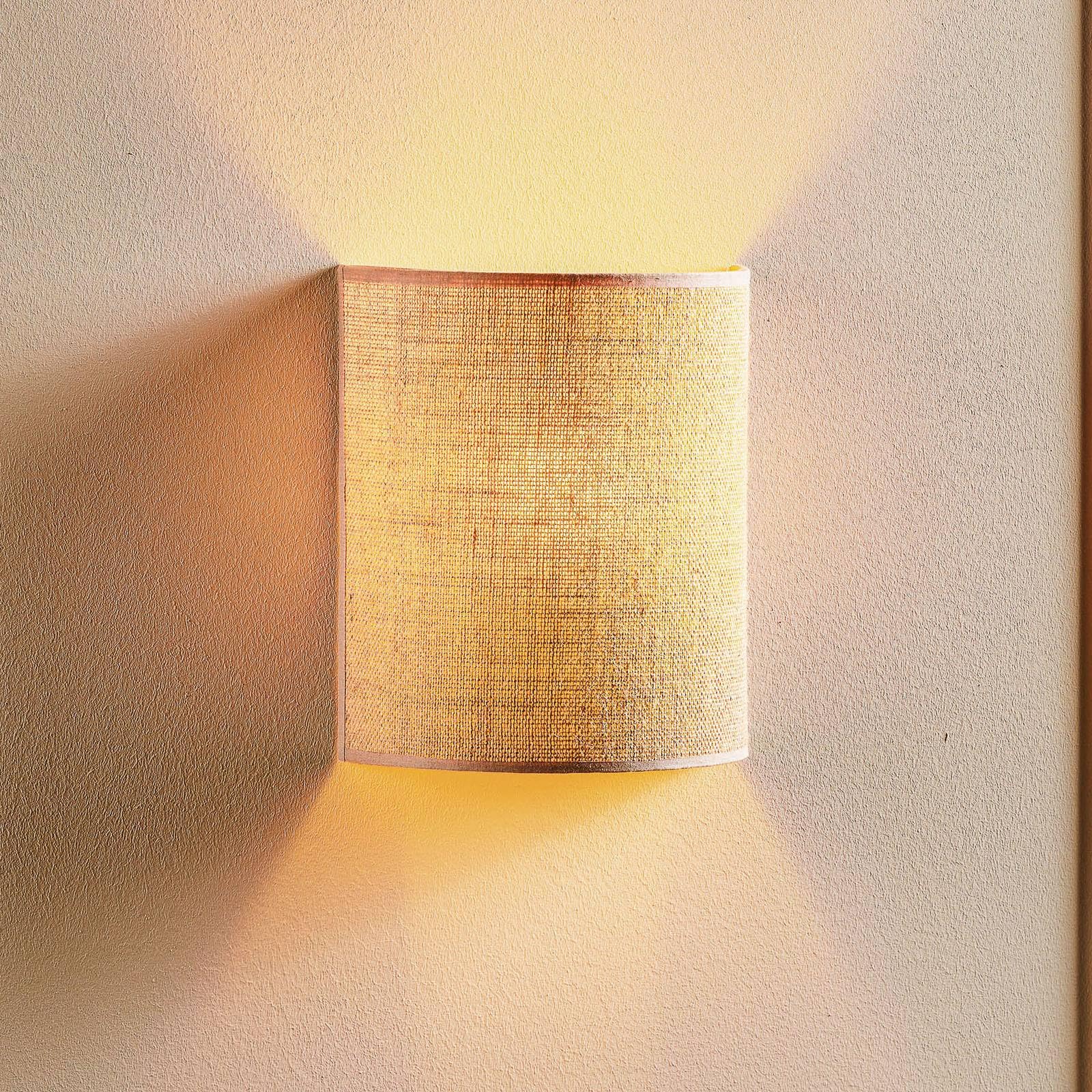 Euluna Wandlampe Jute, Wandleuchte innen Innenleuchte Wand 1x E27 ohne Leuchtmittel Wandbeleuchtung Wohnzimmer Esszimmer Schlafzimmer Flur