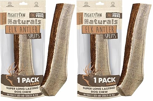 Mighty Paw Split Elk Antlers for Dogs (Sourced in The
