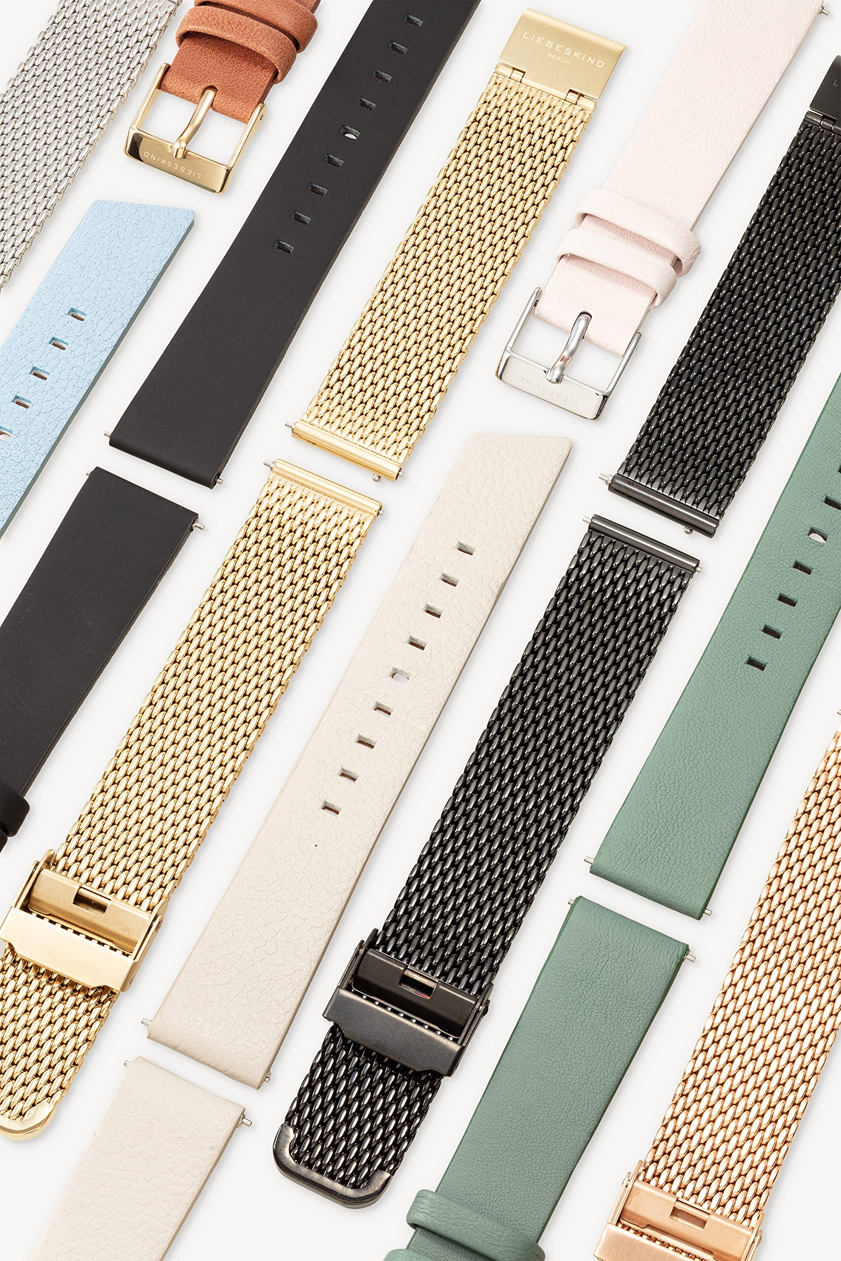 LIEBESKIND BERLIN Uhrenarmband – Wechselband aus Leder oder Mesh – Für Damen Uhren mit Bandanstoß 18 mm geeignet